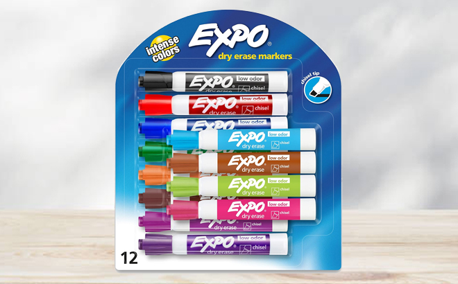 EXPO Low Odor Dry Erase Markers 12 Count