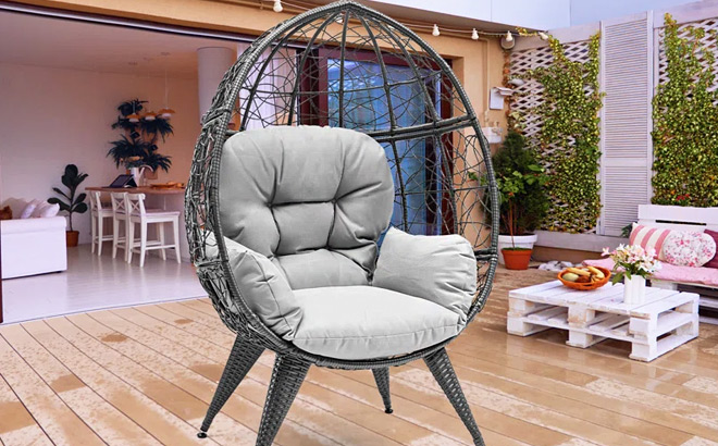 Edrosie Inc Egg Chair in Gray Color