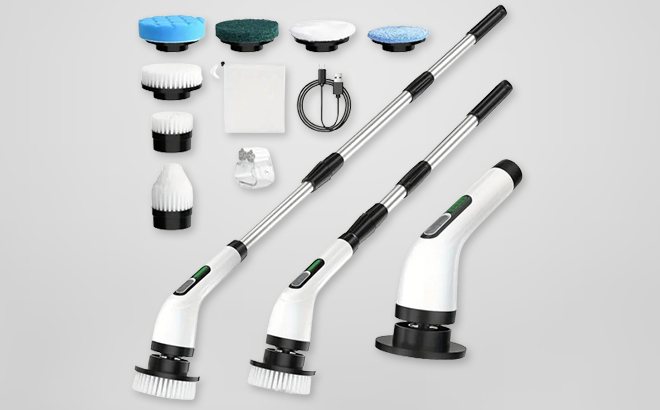 Electric Spin Scrubber with 7 Replaceable Brush Heads