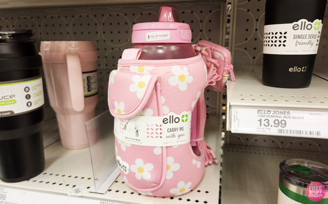 Ello 64 Ounce Water Bottle with Bag on a Shelf at Target