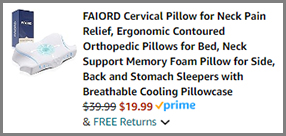 Ergonomic Contoured Orthopedic Cervical Pillow at Amazon