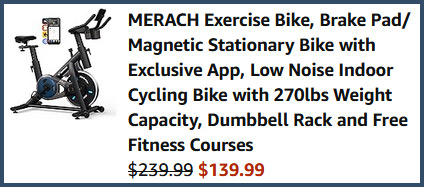 Exercise Bike Checkout Screen