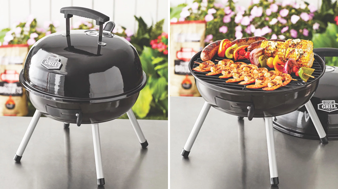 Expert Grill 14 5 Inch Steel Portable Charcoal Grill in Black Color