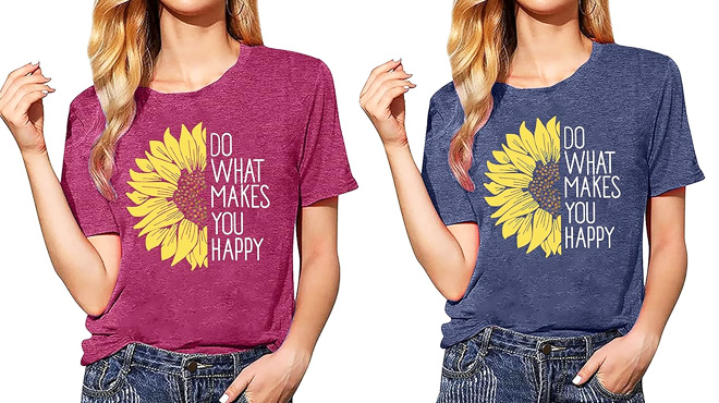 Fashvacation Womens Sunflower T Shirt