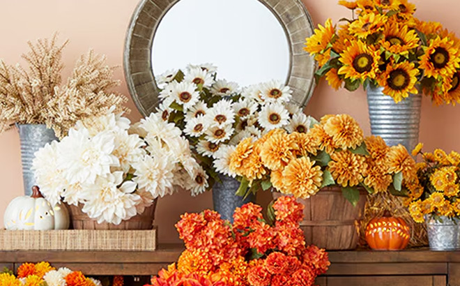 Faux Potted Mums