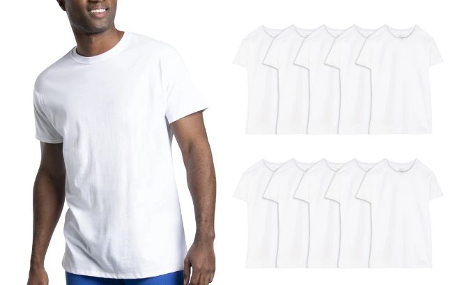 Fruit of the Loom Mens Undershirts 10 Pack