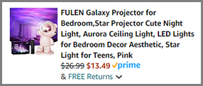 Fulen Galaxy Projector Night Light Final Price with Promo Code at Amazon