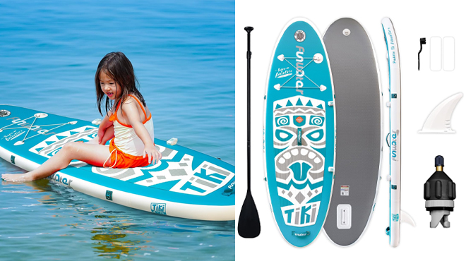 FunWater Inflatable Paddle Board in Green Color