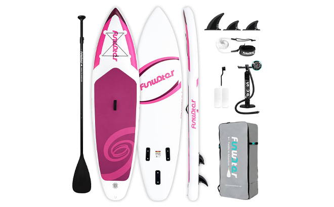 FunWater Inflatable Ultra Light Stand Up Paddle Board in Red and White Color