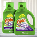 Gain Aroma Boost 45 Loads Laundry Detergent 2 Pack on a Table