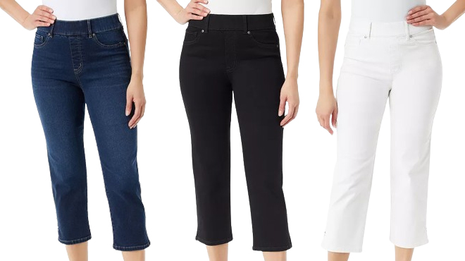 Gloria Vanderbilt Pull On Capri Pants in Three Colors