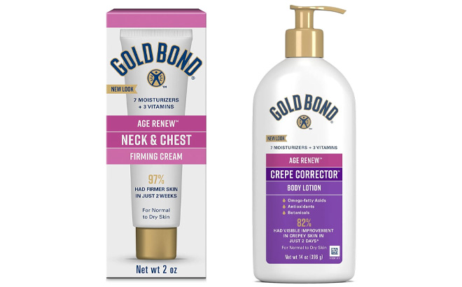 Gold Bond Age Renew Neck and Chest Firming Cream and Gold Bond Age Renew Crepe Corrector Body Lotion