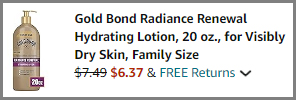 Gold Bond Radiance Renewal Hydrating Lotion Family Size