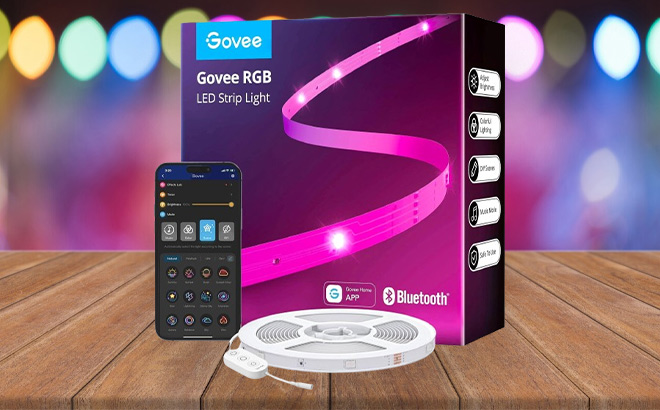 Govee 100ft LED Strip Lights on the Table
