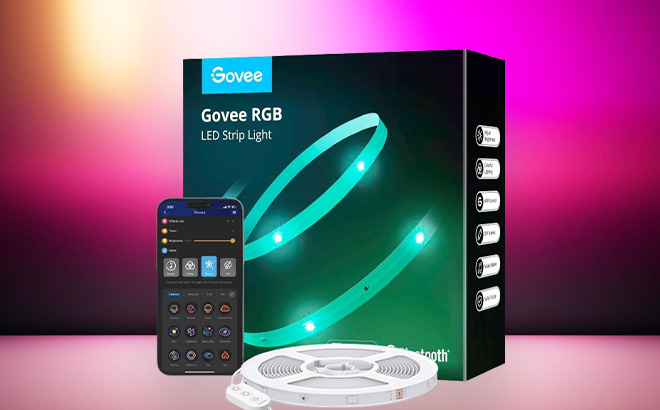 Govee 50ft LED Strip Lights on the Table