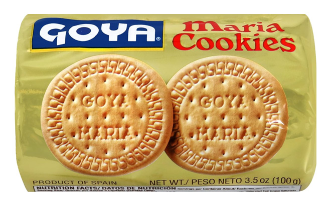 Goya Maria Cookies on a White Background