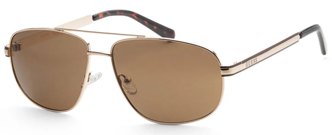 Guess Mens 60mm Gold Sunglasses 