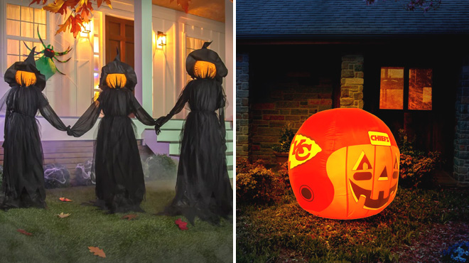 Halloween Lighted Witch Outdoor Stakes