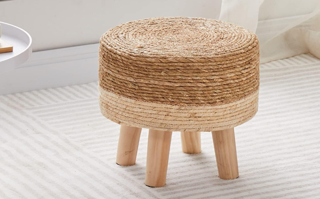 Hand Weave Natural Seagrass Round Ottoman