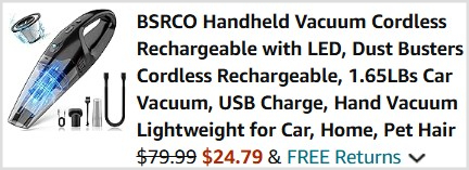 Handheld Cordless Vacuum Checkout