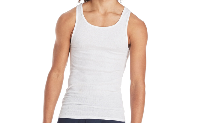 Hanes Mens Super Value Pack White Tank Undershirt 10 Pack