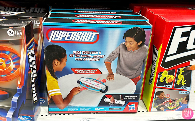 Hasbro Hypershot Electronic Tabletop Hockey Game on a Shelf