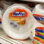 Hefty 45 Count Foam Plates on a Shelf