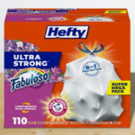 Hefty Ultra Strong 13 Gallon Trash Bags 110 Count on a Table