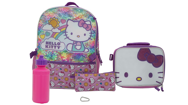 Hello Kitty 5 Piece Backpack Set with Lunch Bag
