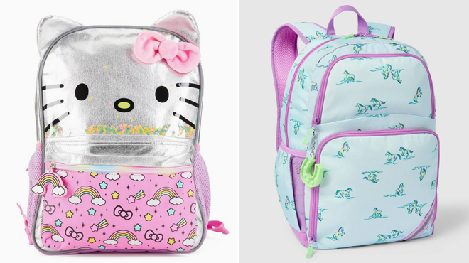 Hello Kitty Rainbow Pink 16 Inch Kids Backpack and Cat Jack 17 Inch Classic Kids Backpack