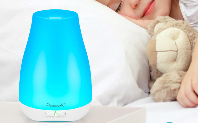 Homeweeks Colorful Essential Oil Diffuser with Adjustable Mist Mode in Blue