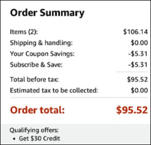 Huggies Diapers Order Summary