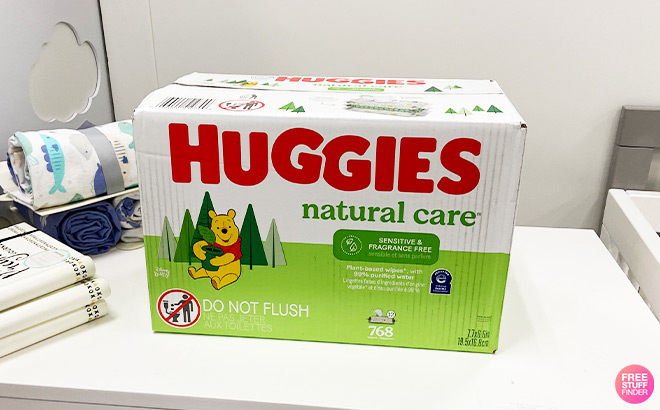 Huggies Natural Care Wipes on the Table