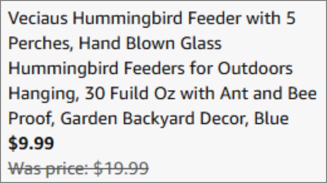 Hummingbird Feeder checkout page