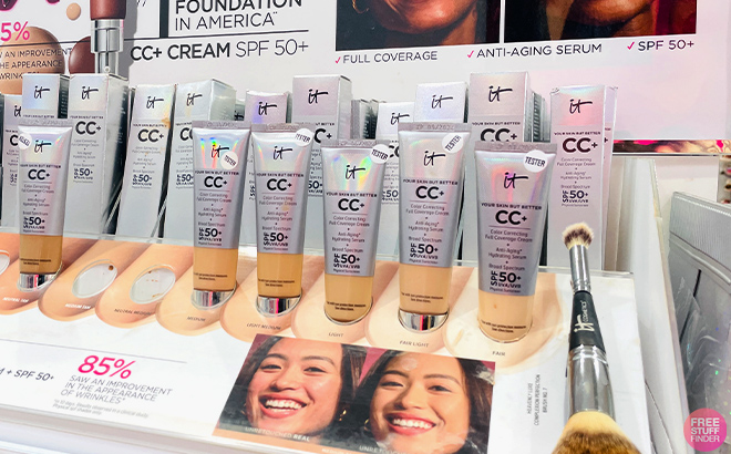 IT Cosmetics CC Cream Foundations on display