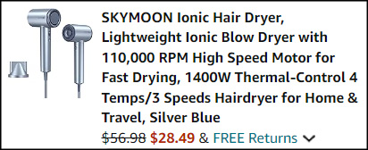 Ionic High Speed Hair Dryer Blue Checkout