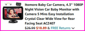 Itomoro Baby Car Camera Checkout Screen