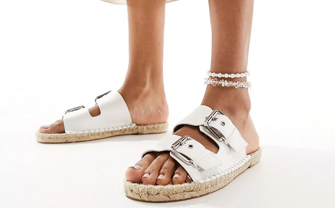 Jada Wide Fit Double Buckle Espadrille Sandals