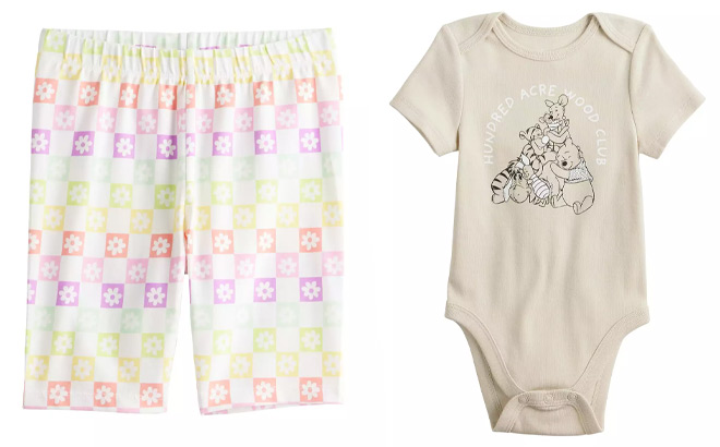 Jumping Beans Baby Girl Bike Shorts and Bodysuit