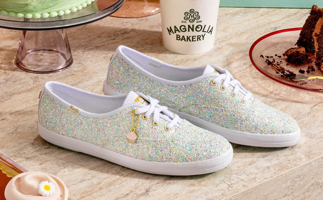 Keds x Magnolia Bakery Champion Mixed Glitter Lace Up Shoes