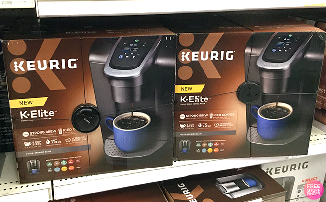 Keurig K Elite K Cup Pod Coffee Maker on a Shelf