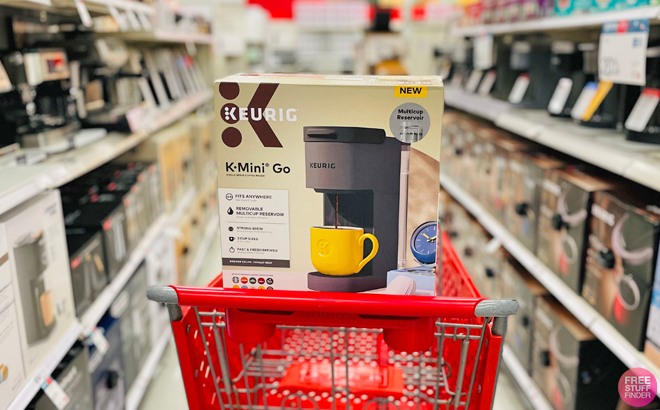Keurig K Mini Go K Cup Pod Coffee Maker on a Target Shopping Cart
