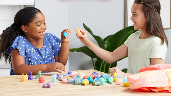 Kids Playing with Elmers Squishies 4 Character Activity Kit