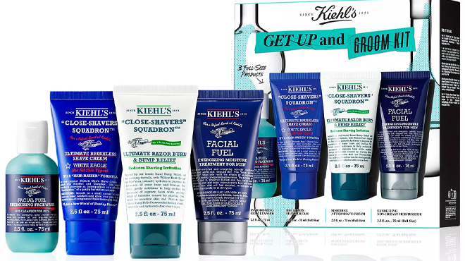 Kiehls 4 Piece Get Up Groom Skincare Set