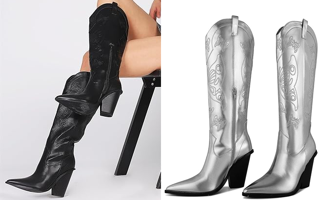 Knee High Womens Cowboy Boots in Two Colors