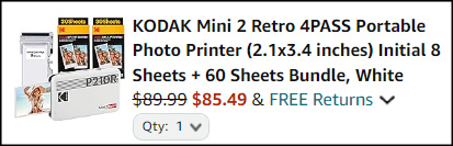 Kodak Mini 2 Retro Portable Photo Printer Checkout