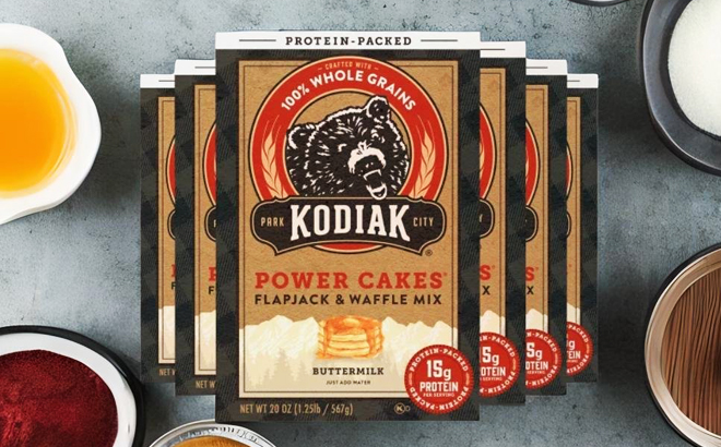 Kodiak Cakes Baking Mix on a Table