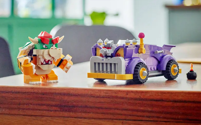 LEGO Super Mario Bowser's Muscle Car Expansion Set on a Table