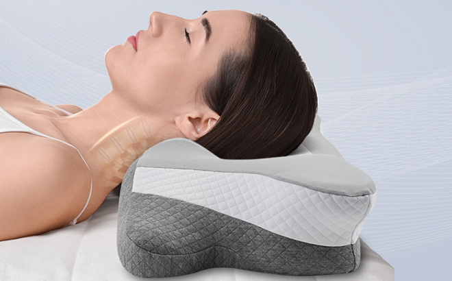 Lady sleeping on Donama Cervical Neck Pillow