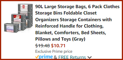 Large Storage Bags Summary